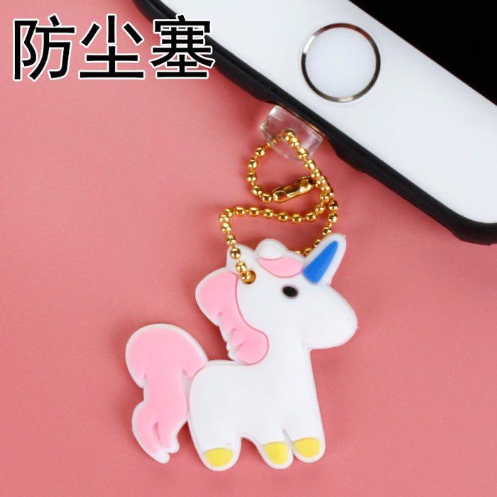 Wholesale Mobile Phone Dust Plug PVC Cute Unicorn Pendant MOQ≥3 JDC-PC-ZhongJ005