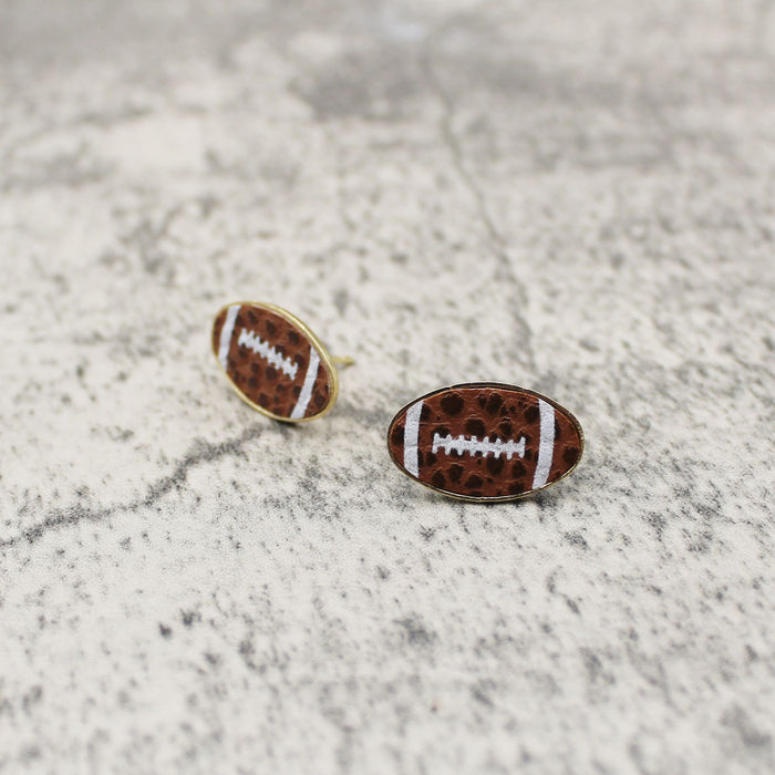 Wholesale Earrings Leather Round Sports Wind Balls MOQ≥2 JDC-ES-TianPi022