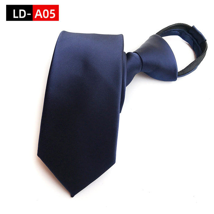 Wholesale Men's Business Tie Zipper Tie Lazy Free Knot Tie JDC-TIE-YonF006