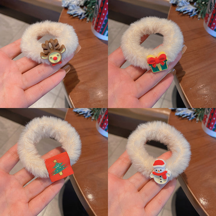 Cute Christmas Wholesale Hair Scrunchies Plush JDC-HS-Hankou005