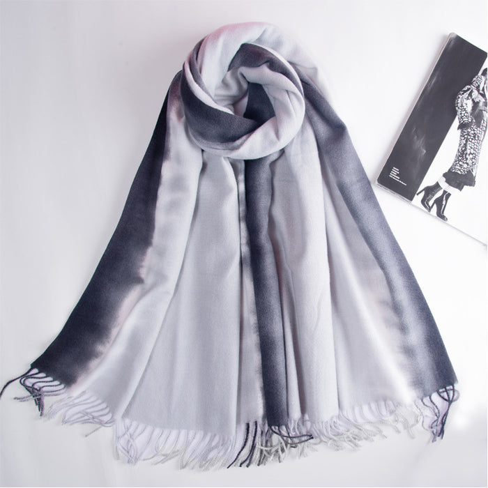 Wholesale Scarf Imitation Cashmere Gradient Thickened Thermal Shawl JDC-SF-Randai004