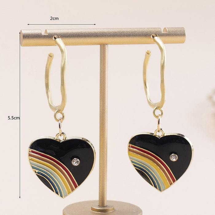 Jewelry WholesaleWholesale Rainbow Love Earrings Metal Drip Oil MOQ≥3 JDC-ES- XLH013 Earrings 小螺号 %variant_option1% %variant_option2% %variant_option3%  Factory Price JoyasDeChina Joyas De China