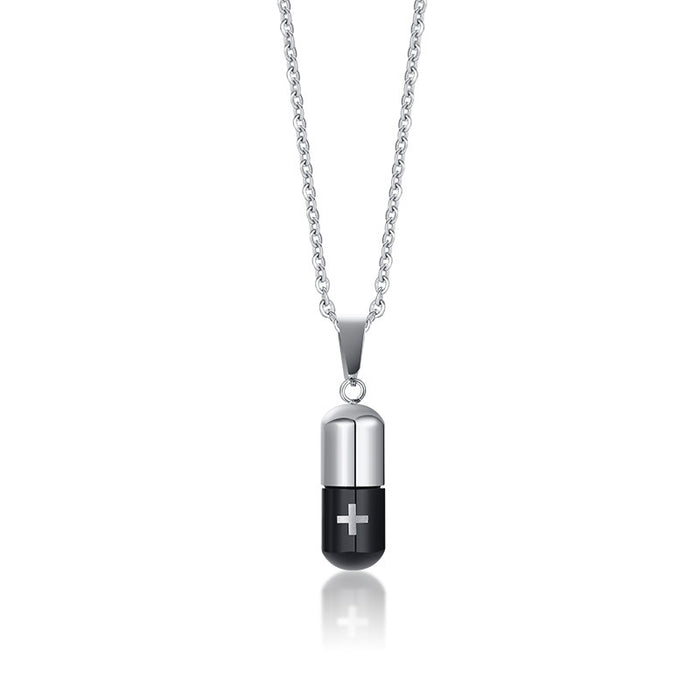 Wholesale Necklace Stainless Steel Pills Perfume Bottle MOQ≥2 JDC-NE-QuanX001