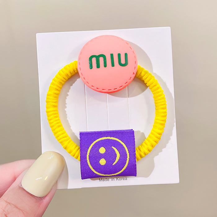 Jewelry WholesaleWholesale candy color Miu bean letter smiling face Hair Scrunchies JDC-HS-GSHX058 Hair Scrunchies 恒曦 %variant_option1% %variant_option2% %variant_option3%  Factory Price JoyasDeChina Joyas De China