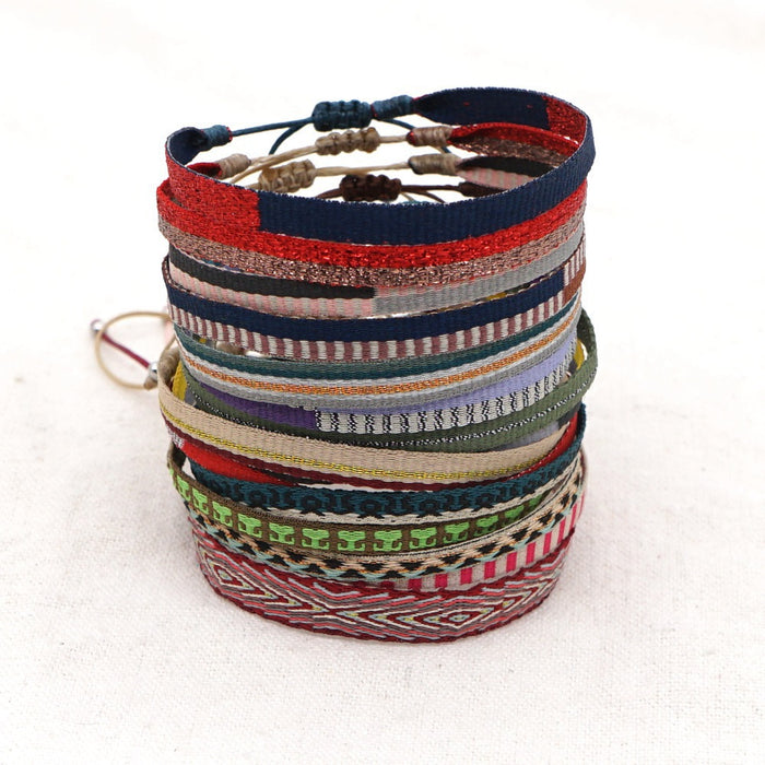 Wholesale Ethnic Wind Ribbon Pure Hand Woven Bracelet JDC-BT-HeY019