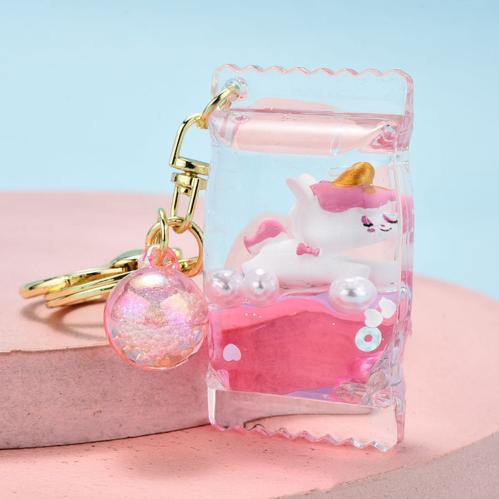 Wholesale Keychains For Backpacks Drift Unicorn Acrylic Keychain JDC-KC-YPin024