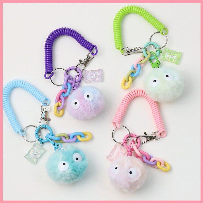 Jewelry WholesaleWholesale Gradient Doll Hairball Phone Cord Keychain MOQ≥2 JDC-KC-ShuL001 Keychains 舒雷 %variant_option1% %variant_option2% %variant_option3%  Factory Price JoyasDeChina Joyas De China