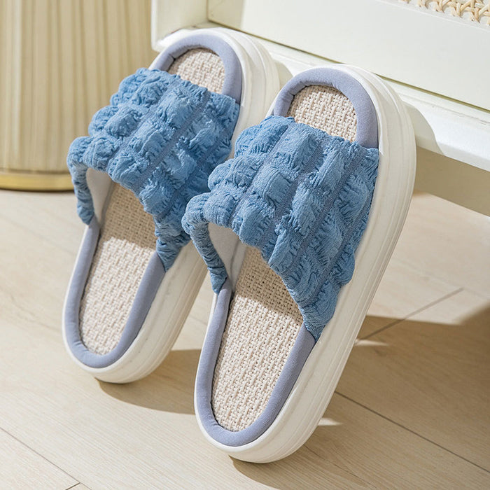 Wholesale summer cool slippers indoor home stepping on shit linen slippers JDC-SD-HuaC001