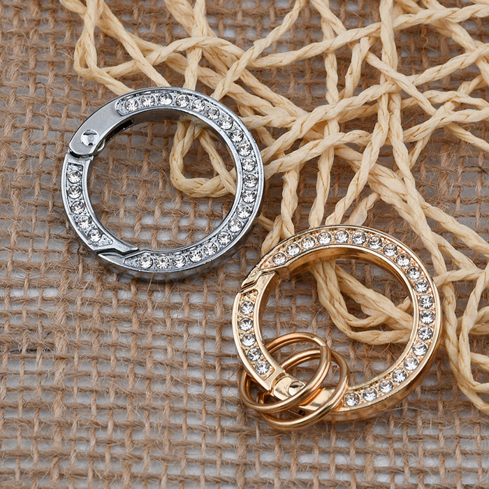 Wholesale Keychain Metal Creative Diamond Spring Ring MOQ≥2 JDC-KC-XSYZ001