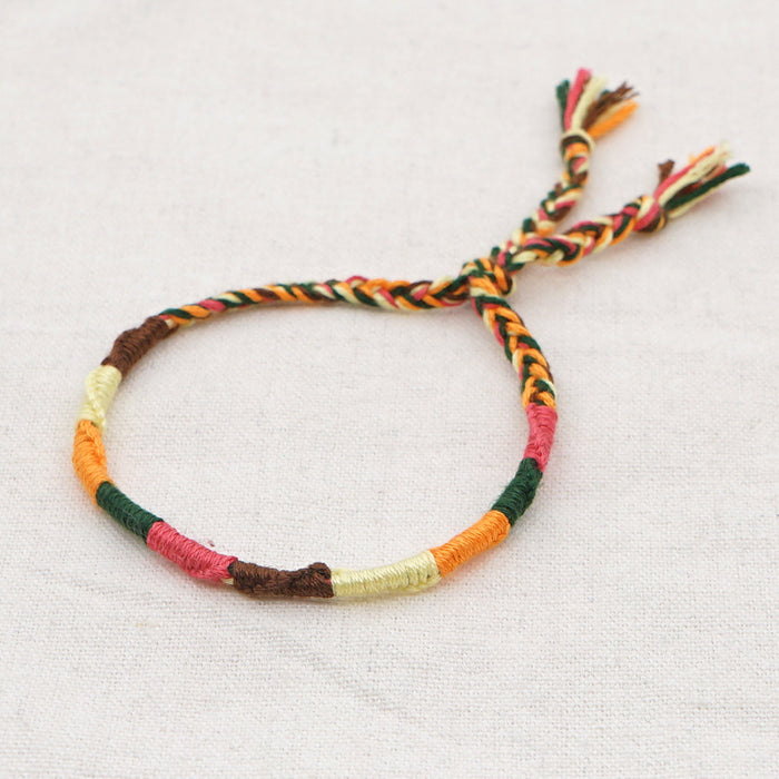 Wholesale Handmade Original Cotton Thread Pure Hand Woven Boho Color Bracelet JDC-BT-HeY017