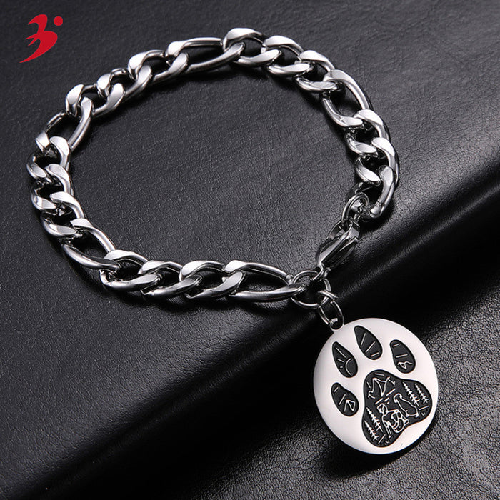 Wholesale Bracelet Stainless Steel Cute Dog Paw Print JDC-BT-QiJu013