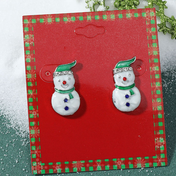 Wholesale Earrings Alloy Enamel Christmas Elk Snowflakes JDC-ES-A555