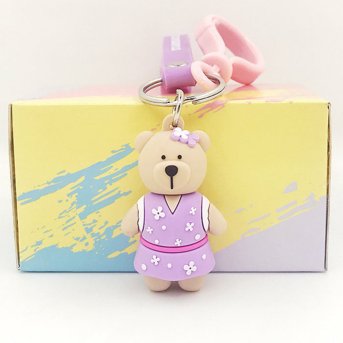 Wholesale Keychains PVC Hardware Cute Cartoon Bear (M) MOQ≥2 JDC-KC-RunN001