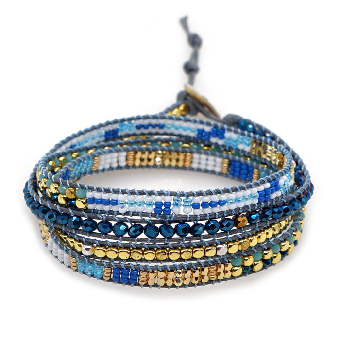 Wholesale Bracelet iron gallstone multilayer laminated Bohemian retro JDC-BT-GBH138