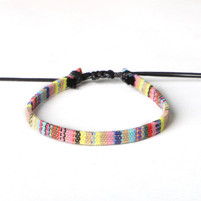 Wholesale Anklet Boho Anklet Hand Braided Rainbow Color Anklet LGBT MOQ≥3 JDC-AS-QiuX001