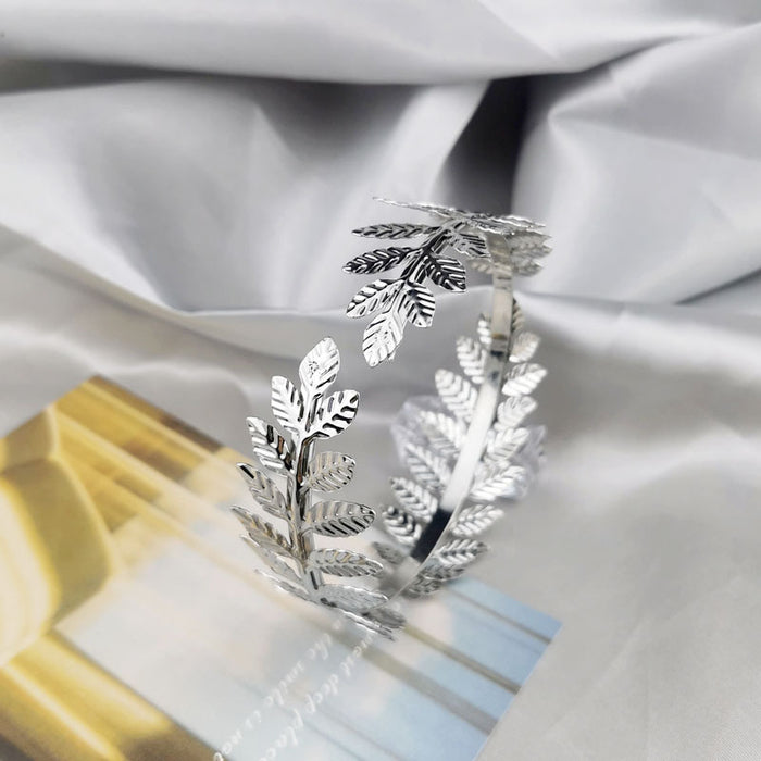 Jewelry WholesaleWholesale Leaf Armband Roman Bridal Open Bracelet JDC-BT-TianJ006 Bracelet 天骏 %variant_option1% %variant_option2% %variant_option3%  Factory Price JoyasDeChina Joyas De China