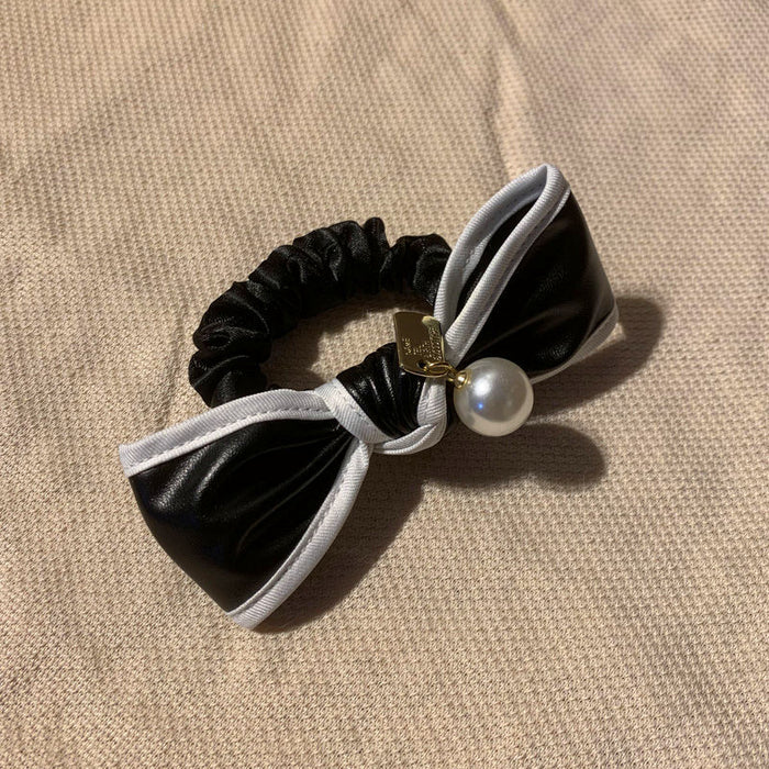 Jewelry WholesaleWholesale Faux Leather Bow Knot Hair Scrunchies JDC-HS-SJ002 Hair Scrunchies 尚捷 %variant_option1% %variant_option2% %variant_option3%  Factory Price JoyasDeChina Joyas De China