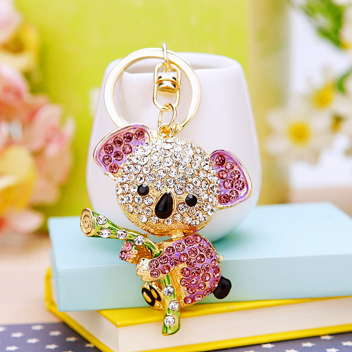 Wholesale Rhinestone Koala Metal Keychain JDC-KC-RYuan005