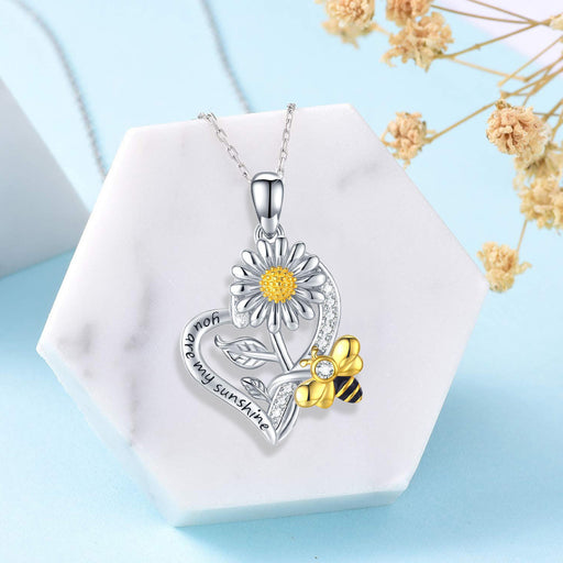 Jewelry WholesaleWholesale Sunflower Heart Shaped Sunbee Necklace JDC-NE-XunO006 necklaces 循欧 %variant_option1% %variant_option2% %variant_option3%  Factory Price JoyasDeChina Joyas De China