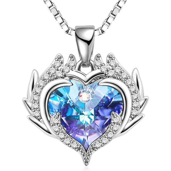 Jewelry WholesaleWholesale Heart Of The Ocean Heart Crystal Necklace MOQ≥2 JDC-NE-Zhuisen001 Necklaces 追森 %variant_option1% %variant_option2% %variant_option3%  Factory Price JoyasDeChina Joyas De China