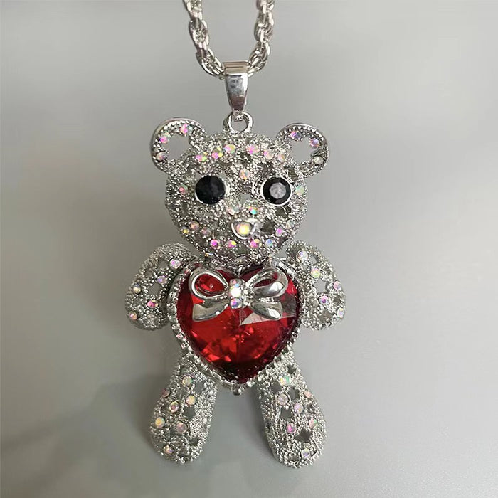 Wholesale alloy cute cartoon crystal sweater chain neck trimming high -end JDC-NE-Shiyi001