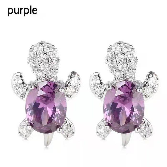 Wholesale Turtle Alloy Diamond Earrings MOQ≥2 JDC-ES-JYS001