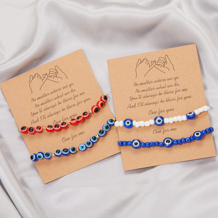 Wholesale Blue Eyes Bracelet 2 Pack Braided Adjustable JDC-BT-YingH012