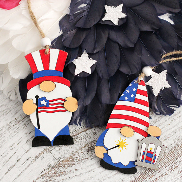 Wholesale 4th of July Independence Day Wooden Ornaments Faceless Old Man MOQ≥2 JDC-OS-SY006