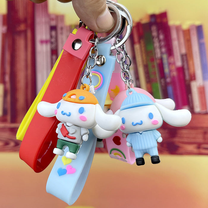 Wholesale keychain pvc cartoon soft glue big ear dog cute doll MOQ≥2 JDC-KC-MQu005