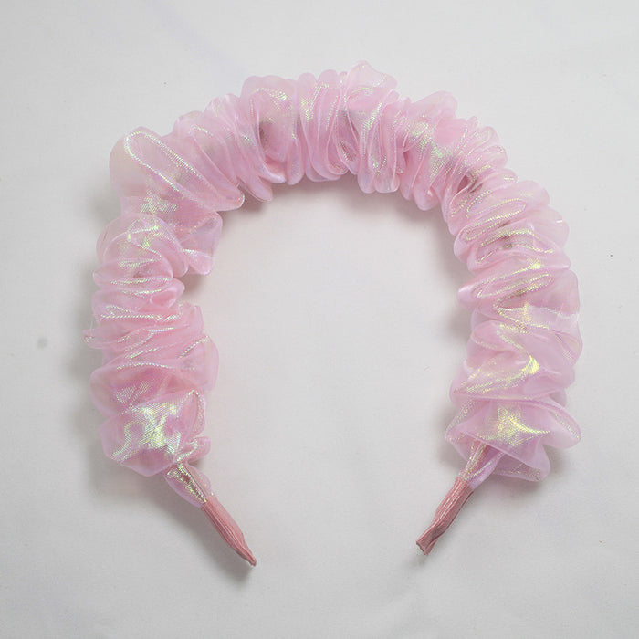 Wholesale vintage organza pleated large intestine headband for women JDC-HD-Lizhen005