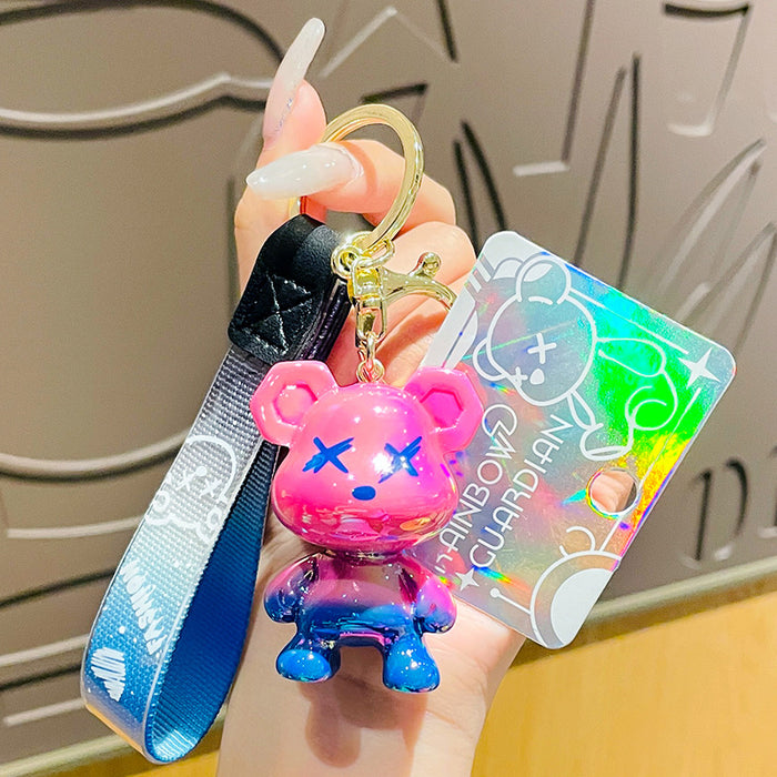 Wholesale Resin Gradient Color Bear Keychain (M) JDC-KC-ManM021