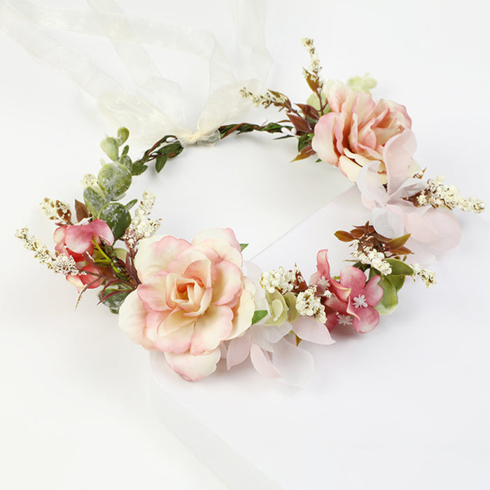 Wholesale Headband Fabric Plastic Bride Simulation Garland Dress Accessories MOQ≥3 JDC-HD-XINY003