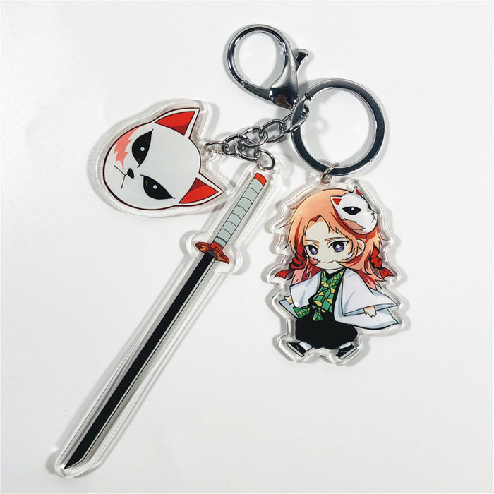 Wholesale Acrylic Double Sided Pendant Keychain Cute Key Ring (M) JDC-KC-TMMY005