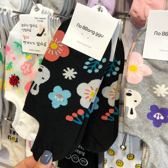 Jewelry WholesaleWholesale flower boat socks anti-shedding thin cotton socks MOQ≥2 JDC-SK-XiangY002 Sock 翔域 %variant_option1% %variant_option2% %variant_option3%  Factory Price JoyasDeChina Joyas De China