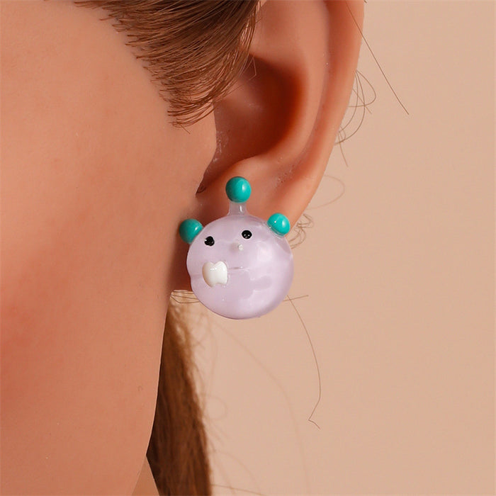 Wholesale Earrings Acrylic Cute Small Cartoon Fun Stud Earrings JDC-ES-GuTe038