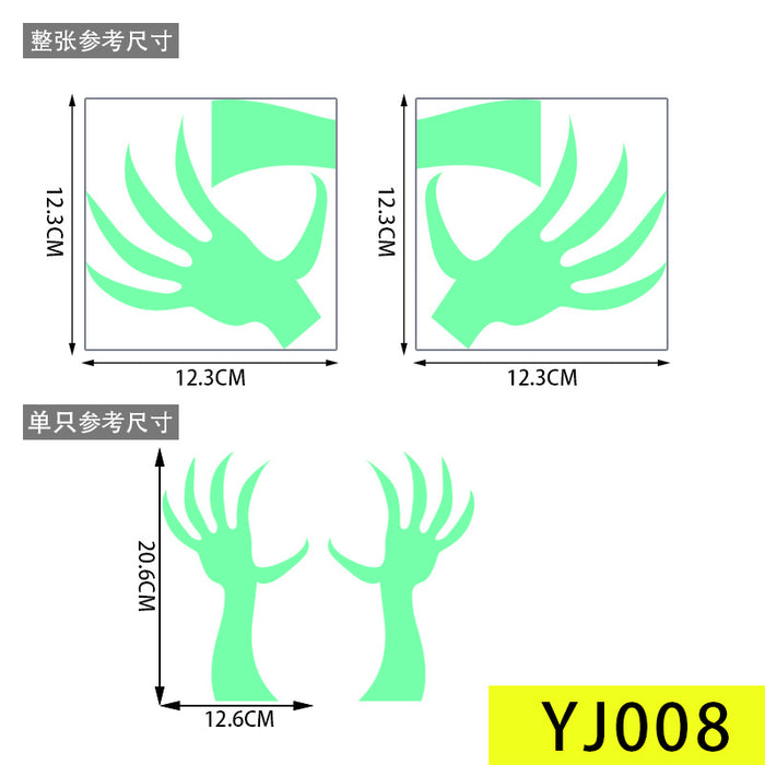 Wholesale stickers fluorescent PVC horror halloween MOQ≥2 JDC-ST-BOC003