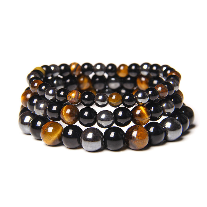 Jewelry WholesaleWholesale Natural Stone Tiger Eye Hematite Beads Magnet Men Bracelet JDC-BT-YinY003 Bracelet 盈亿 %variant_option1% %variant_option2% %variant_option3%  Factory Price JoyasDeChina Joyas De China