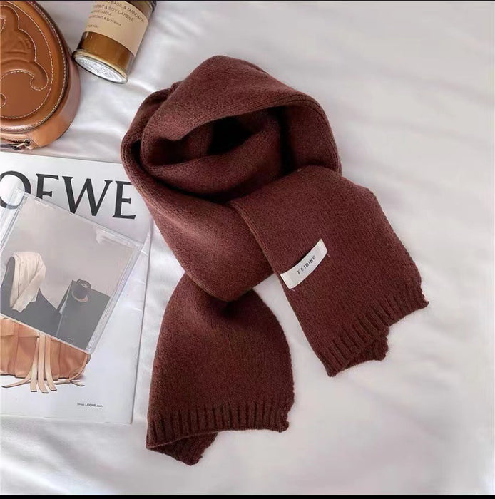 Wholesale Scarf Acrylic Cotton Winter Thickening Warm Knit Solid Color JDC-SF-hengc010