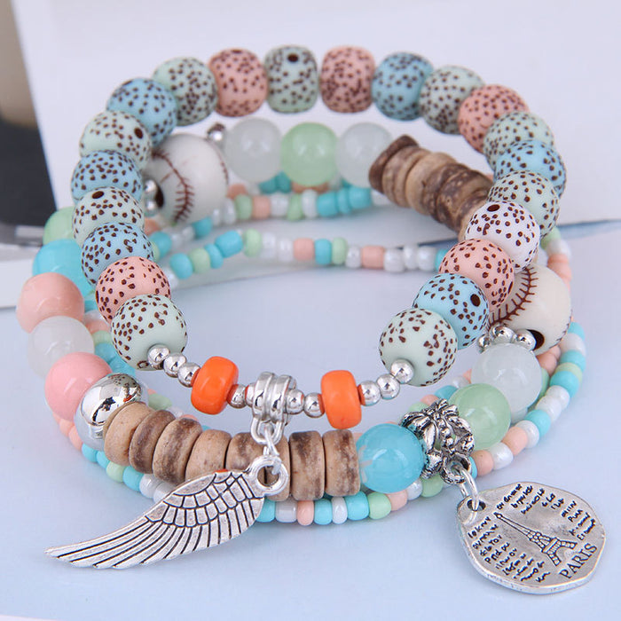 Pulsera multicapa de mezcla étnica boho boho boho JDC-BT-WY139