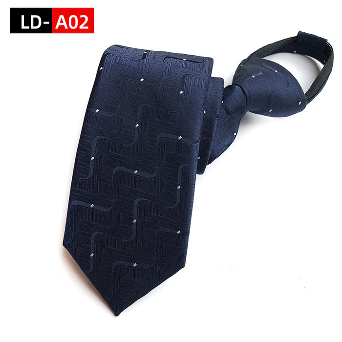 Wholesale Men's Business Tie Zipper Tie Lazy Free Knot Tie JDC-TIE-YonF006