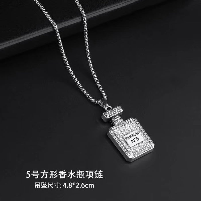 Wholesale Necklaces Titanium Steel Fashion Vintage Perfume Bottle JDC-NE-LianL004