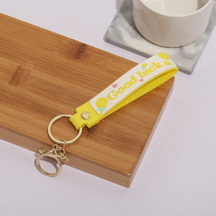 Wholesale Keychain PVC Soft Adhesive Cute Candy Letter Lanyard MOQ≥10 JDC-KC-ZaoYang008