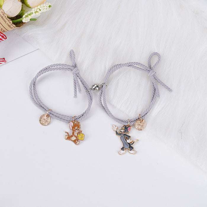 Wholesale Bracelet alloy rubber band cute cartoon magnet magnet hair tie (M) MOQ≥2 JDC-BT-YongY023