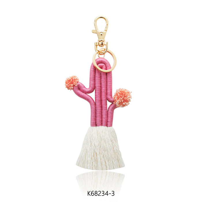 Jewelry WholesaleWholesale hand woven Bohemian cactus keychain MOQ≥2 JDC-KC-JM008 Keychains 杰米 %variant_option1% %variant_option2% %variant_option3%  Factory Price JoyasDeChina Joyas De China