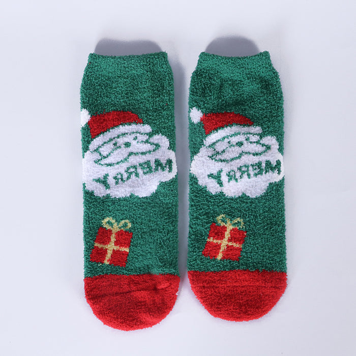 Wholesale Socks Polyester Christmas Cute Cartoon Snow MOQ≥3 JDC-SK-HBen001