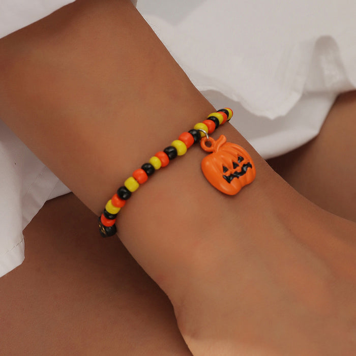 Wholesale Festive Halloween Pumpkin New Rice Bead Bracelet JDC-BT-NZ058