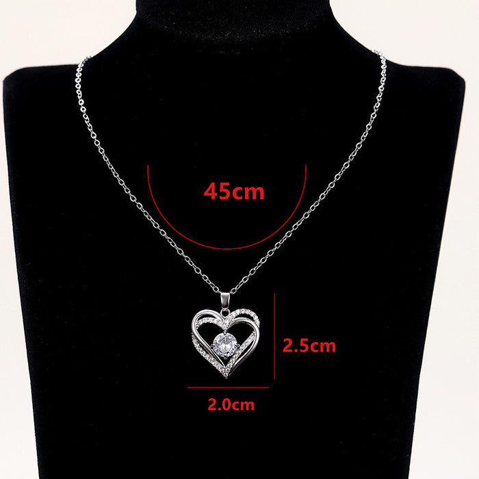 Wholesale Necklace Copper Zircon Heart Shape MOQ≥2 JDC-PREMCAOS-NE-004