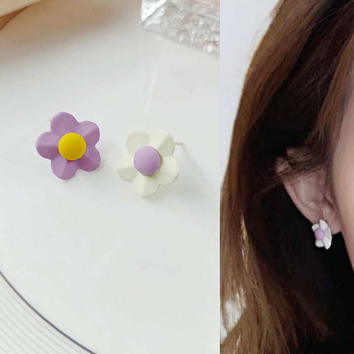 Jewelry WholesaleWholesale asymmetric flower alloy stud earrings JDC-ES-HZQ005 Earrings 青之荷 %variant_option1% %variant_option2% %variant_option3%  Factory Price JoyasDeChina Joyas De China