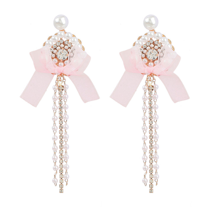 Jewelry WholesaleWholesale pink pearl tassel earrings JDC-ES-JL928 Earrings 氿乐 %variant_option1% %variant_option2% %variant_option3%  Factory Price JoyasDeChina Joyas De China