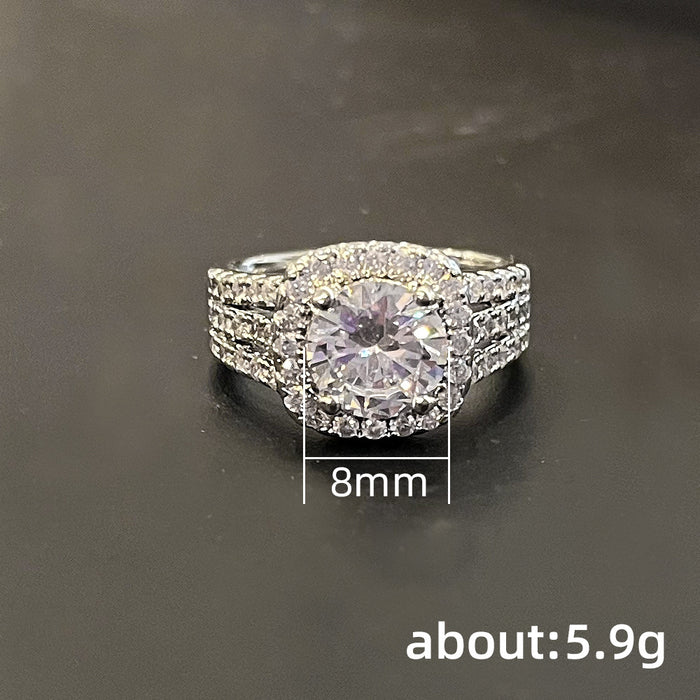 Wholesale Zircon Couple Copper Rings MOQ≥2 JDC-RS-CaoS067